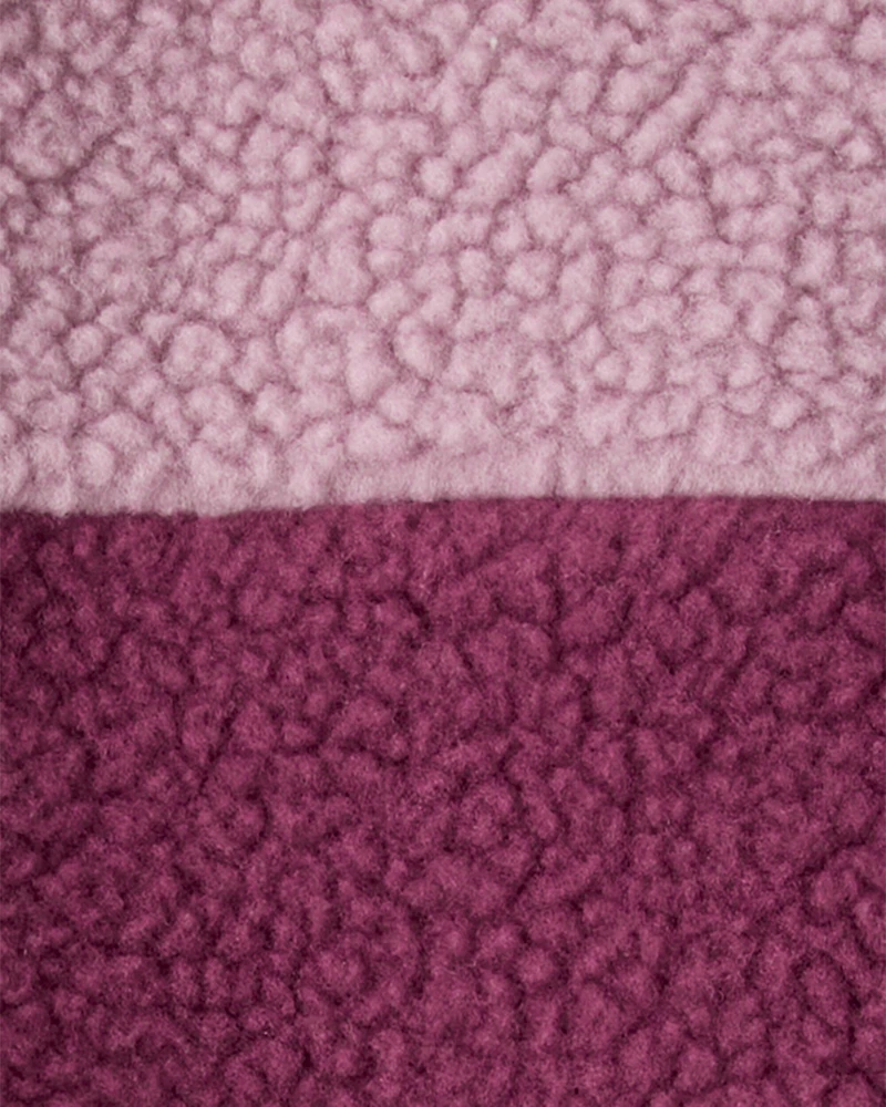 Baby Girl Teddy Fleece Quarterzip & Legging Set - Purple