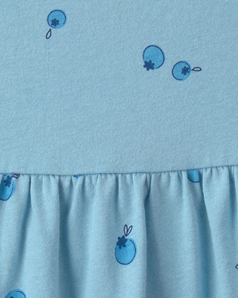Baby Girl Blueberry Ruffle-Sleeve Dress - Blue