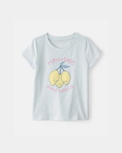 Toddler Girl 'Main Squeeze' Lemon Graphic Tee - Blue