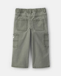 Toddler Boy Splatter Paint Wide-Leg Carpenter Pants - Green