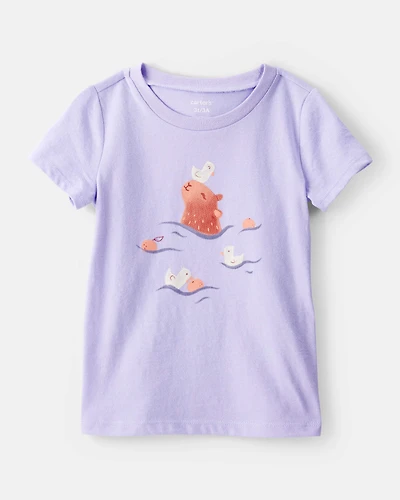Toddler Cabybara Short-Sleeve Graphic Tee - Purple