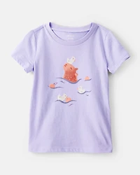 Toddler Cabybara Short-Sleeve Graphic Tee - Purple