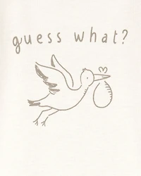 Baby Pregnancy Announcement Cotton Short-Sleeve Graphic Bodysuit - Ivory