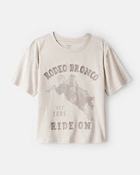 Boys Western Rodeo Short-Sleeve Graphic Tee - Ivory