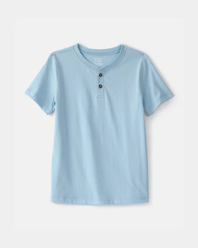 Boys Solid Henley T-Shirt - Blue