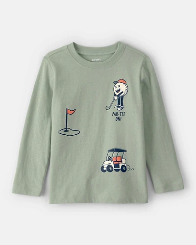 Toddler Boy Golf Long-Sleeve Graphic Tee - Green