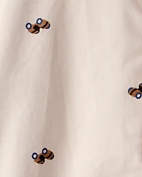 Toddler Boy Race Car Print Long-Sleeve Button-Down Shirt - Khaki