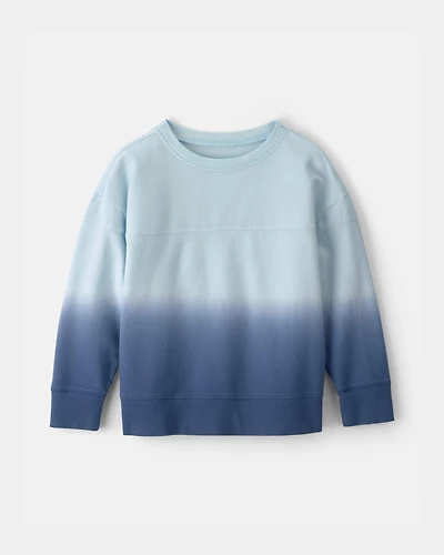 Boys Ombre French Terry Pullover Sweatshirt - Blue