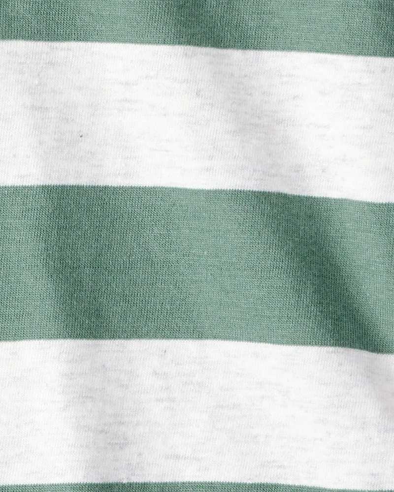 Baby Boy 2-Piece Striped Polo Bodysuit & Pull-On Pant Set