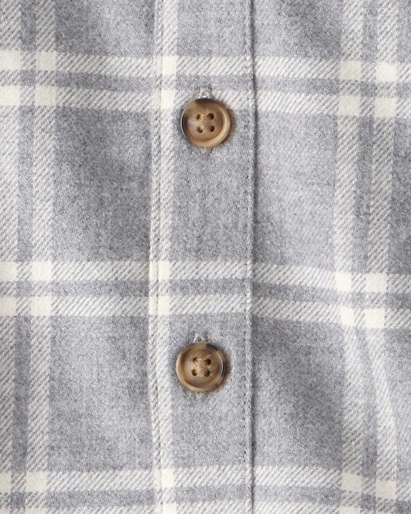 Baby Boy 3-Piece Plaid Shacket Outfit Set