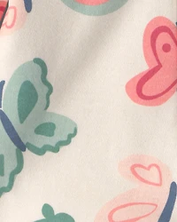 Baby Girl Butterfly Snug Fit Sleep & Play Pajamas - Ivory