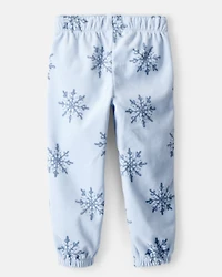 Toddler Girl Snowflake Cozy Jogger Pant- Blue