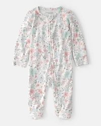 Baby Girl Butterfly Garden 2-Way Zip PurelySoft Footie Sleep & Play Pajama