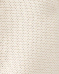 Baby Organic Cotton Signature Stitch Cardigan - Cream