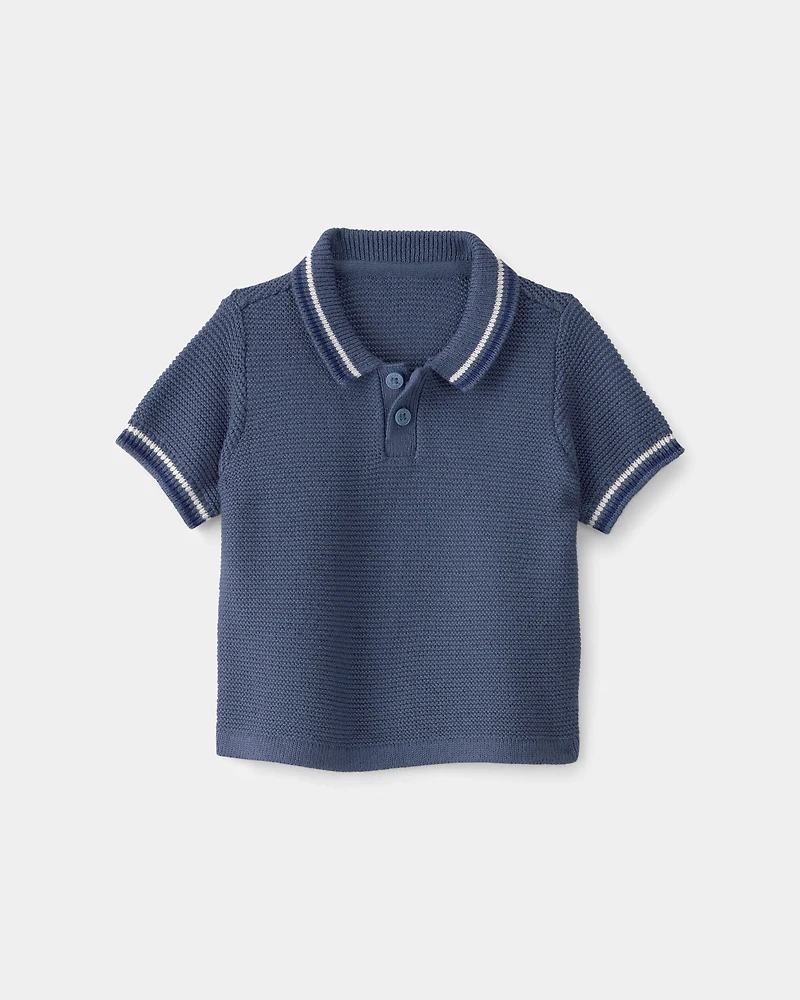 Baby Boy 2-Piece Polo Shirt & Short Set - Blue