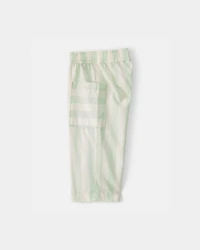 Baby Girl Striped Pants - Green/Ivory