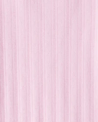 Girls Pointelle Long-Sleeve Top - Pink