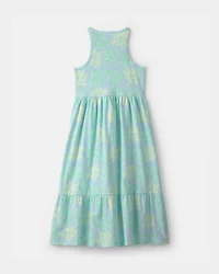 Girls Coral Reef Sleeveless Maxi Dress - Blue/Green