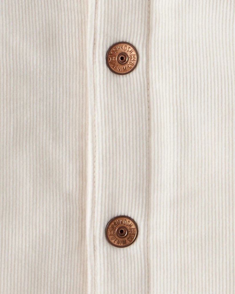 Toddler Girl Corduroy Long-Sleeve Fashion Jacket - White