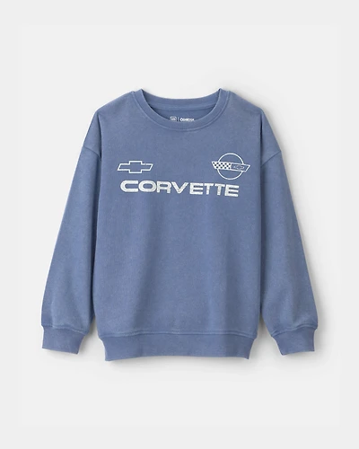 Boys Corvette French Terry Pullover Sweatshirt - Blue