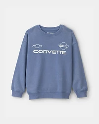 Boys Corvette French Terry Pullover Sweatshirt - Blue