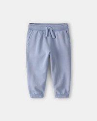 Baby Drawstring Knit Joggers - Blue