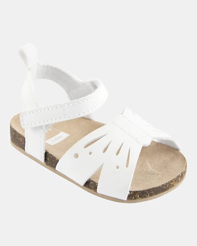 Baby Butterfly Faux Cork Sandals - White