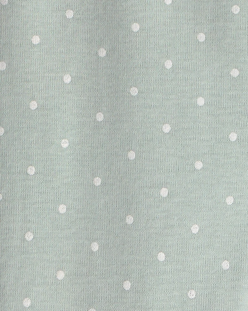 Toddler Girl 4-Piece Country Chicken 100% Cotton Snug Fit Pajama Set - Green/Cream