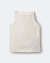 Toddler Girl Ribbed Playtime Tank Top - Cream