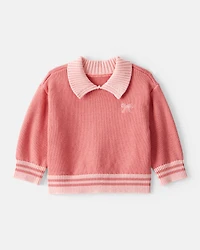 Baby Girl 2-Piece Bow Sweater & Plaid Skirt Set - Pink