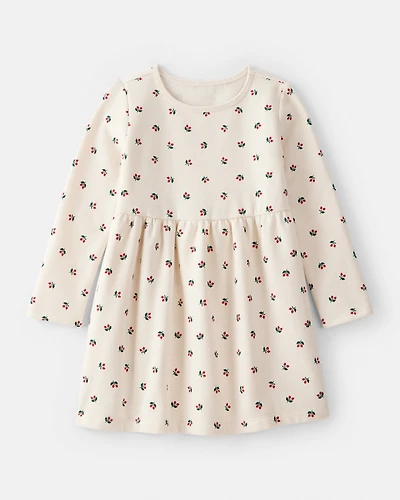 Toddler Girl DayDream Fleece Holly Knit Dress - Cream