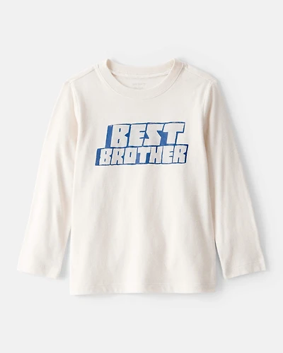 Toddler Boy Best Brother Long-Sleeve Graphic Tee - White