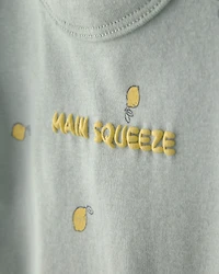 Baby Girl 'Main Squeeze' Lemon Short-Sleeve Romper - Green