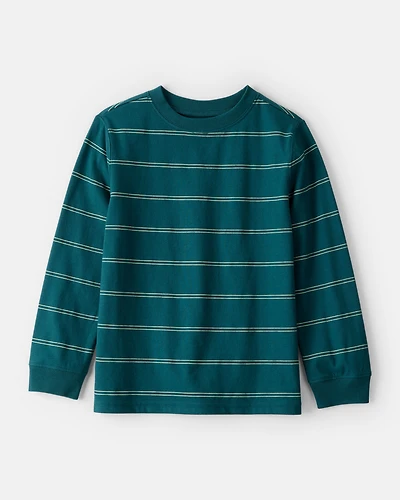 Boys Striped Long-Sleeve T-Shirt - Teal