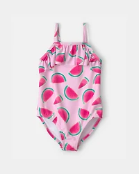 Toddler Girl Watermelon 1-Piece Swimsuit - Pink