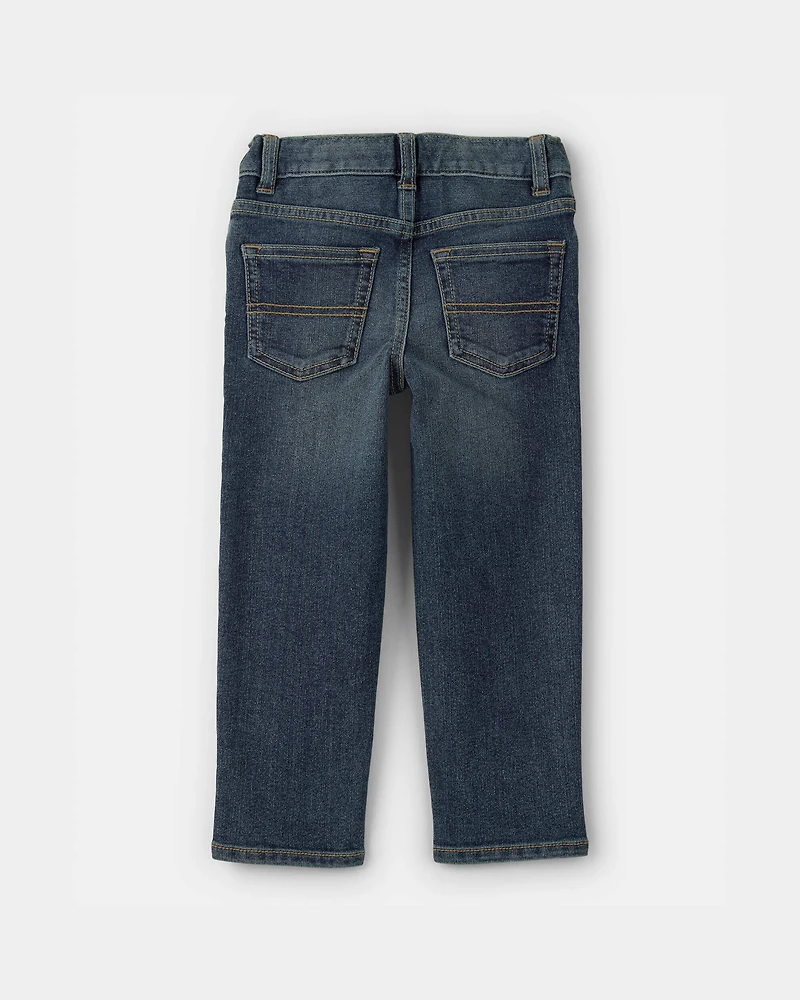 Toddler Neutral Faded Dark Wash Straight-Leg Jeans