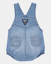 Baby Denim Bubble Romper - Blue