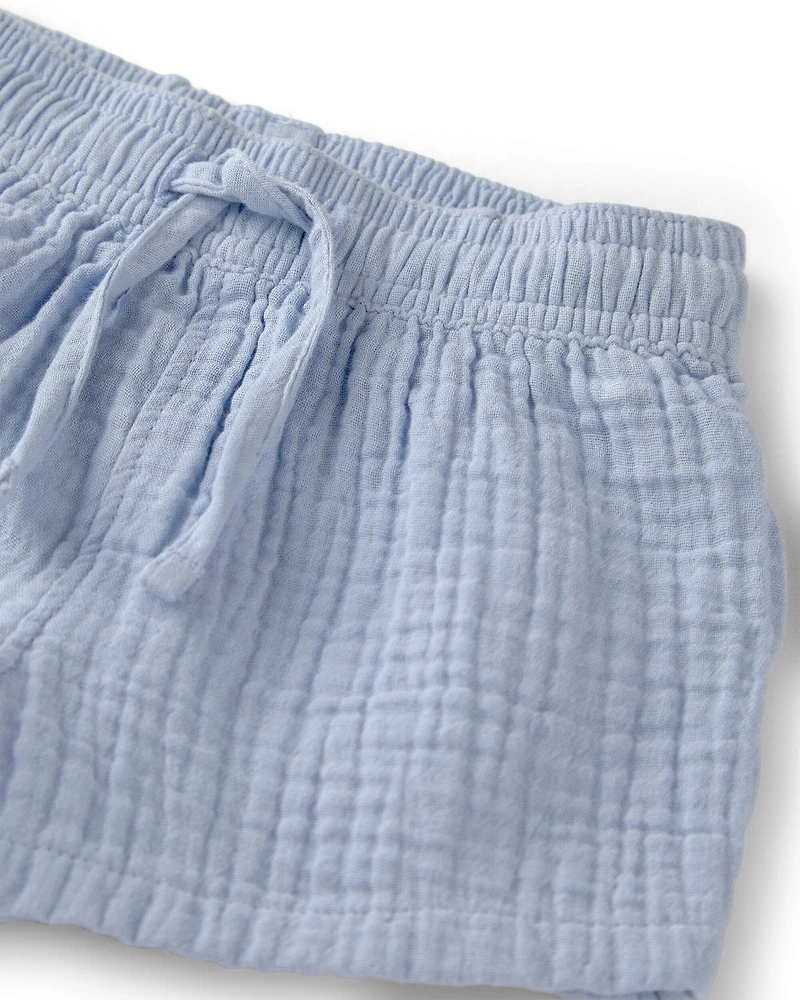 Baby Boy 2-Piece Organic Cotton Gauze Top & Short Set