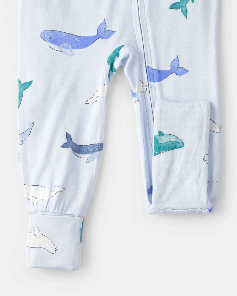 Baby Whale PurelySoft Snug Fit 1-Piece Pajama - Blue