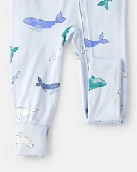 Baby Whale PurelySoft Snug Fit 1-Piece Pajama - Blue
