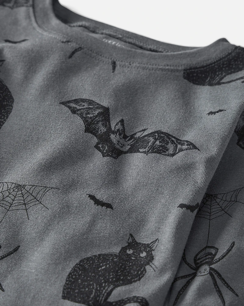 Kid Organic Cotton Pajamas in Spooky Creatures Print