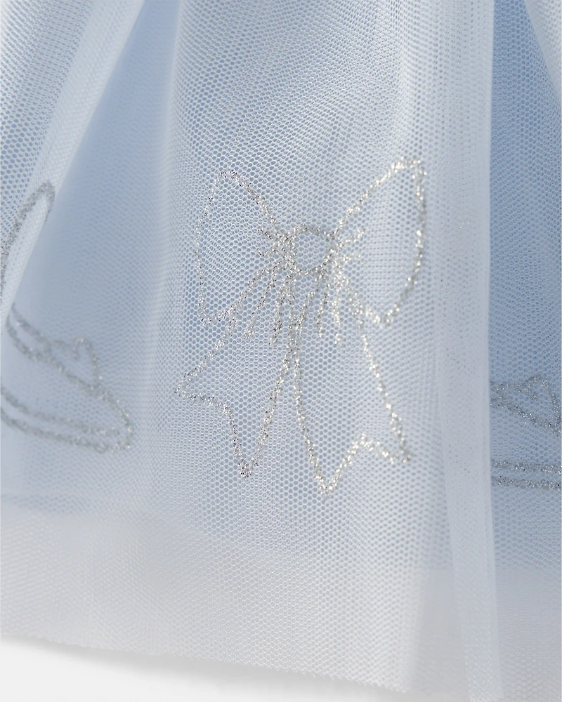 Toddler Girl Disney© Cinderella Glitter Tulle Skort - Blue