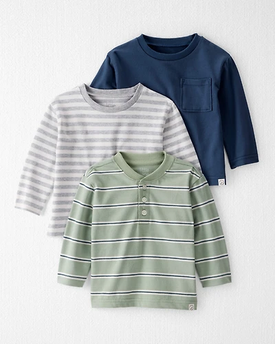 Baby Boy 3-Pack Organic Cotton Long-Sleeve Stretch Jersey Tees