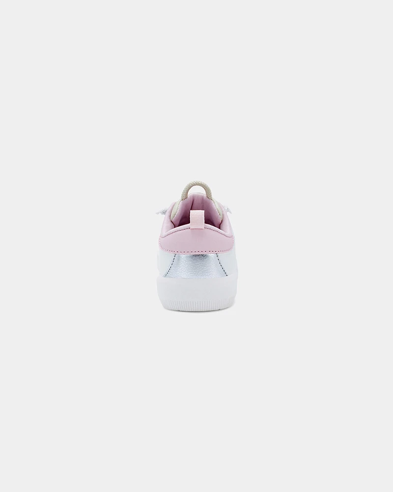 Toddler Girl Colorblock Metallic Heart Sneakers - White/Pink