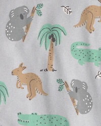 Toddler 2-Piece Organic Cotton Ribbed Pajama Set in Aussie Friends Print