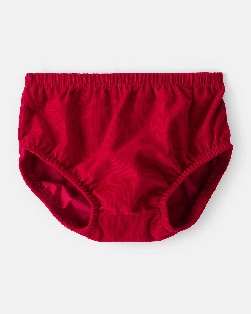 Baby Girl Corduroy Long-Sleeve Dress - Red