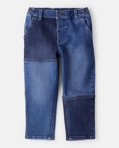 Toddler Boy Dark Wash Patchwork Jeans