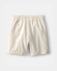 Boys Twill Cargo Shorts - Cream