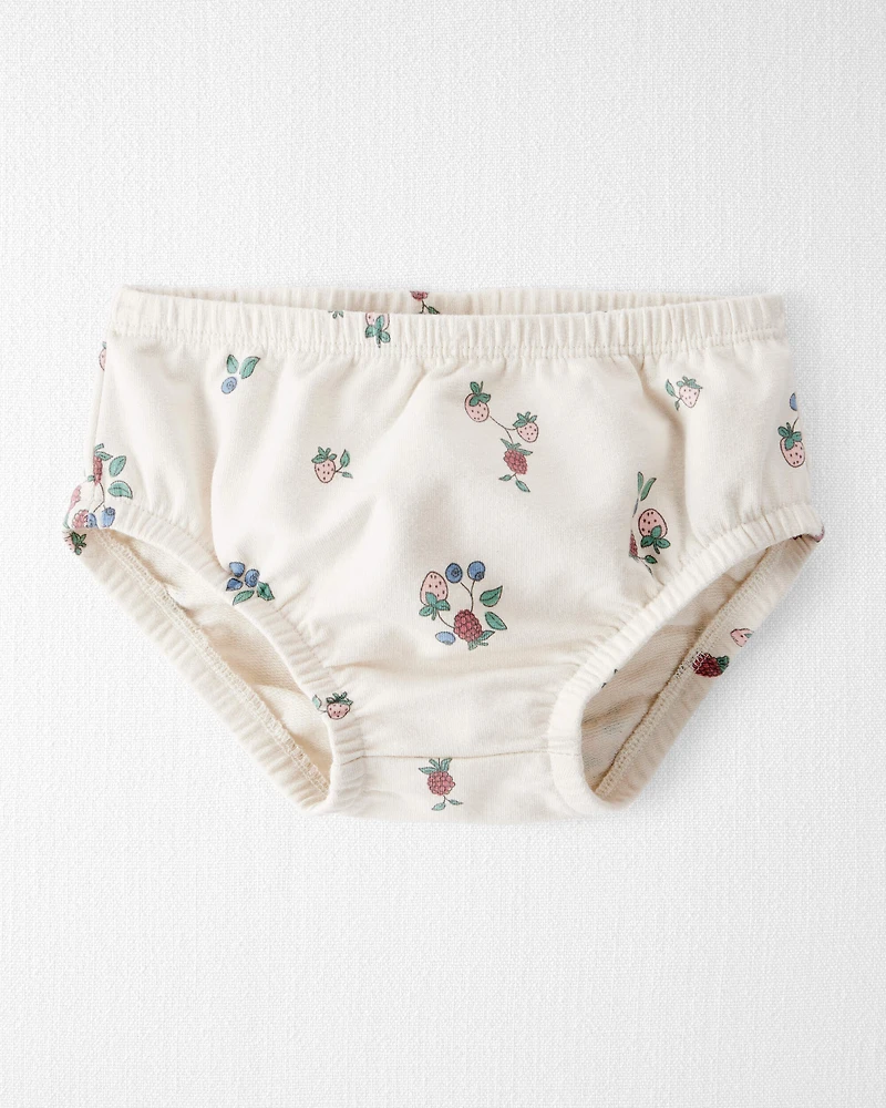 Baby Girl Organic Cotton French Terry Dress in Berry Blossom Print