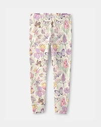 Toddler Girl Butterfly 100% Cotton Snug Fit 2-Piece Pajama Set - Cream